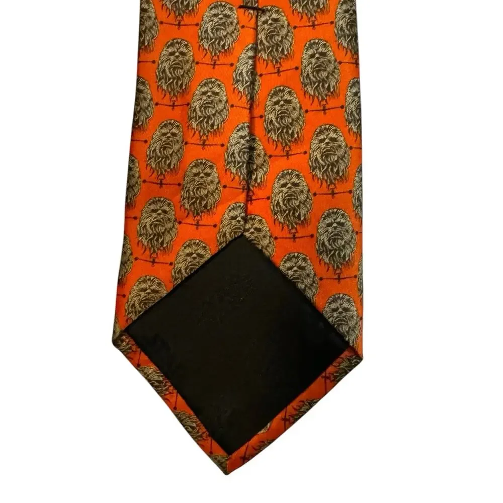 Star Wars Chewbacca APO All Over Print Novelty Necktie Orange Polyester